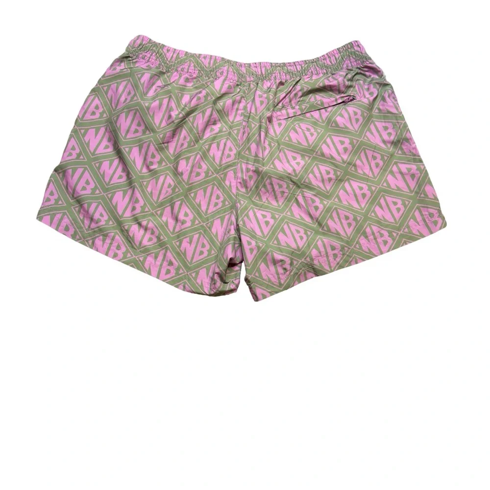 🌴🩳 Nikben Pink Green Monogram Swim Trunks Sz‎ L 🩳🌴